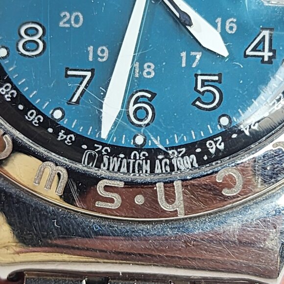 Swatch Watch Happy Joe Irony Stainless Steel 37mmโ Swiss Quartz Unisex Date Rare - Picture 4 of 16